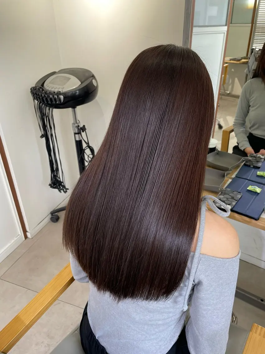 ロング カラー 透明感カラー イルミナカラー トリートメント メンズ特化/お任せ可 矢場町/モモコ🍑のヘアスタイル