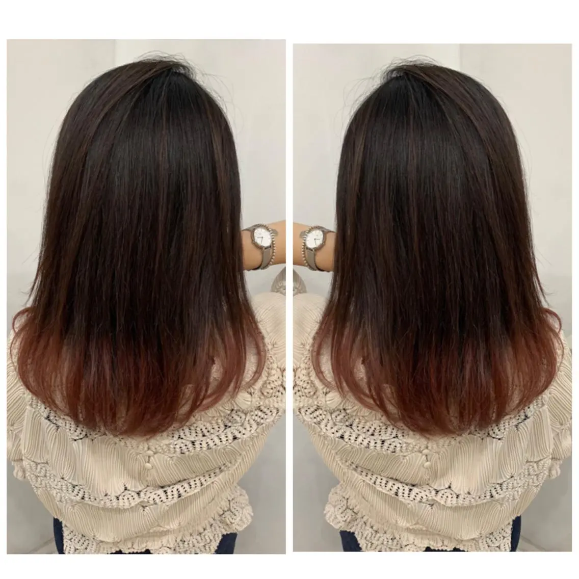 ロング カラー アッシュ バレイヤージュ ブリーチ デザインカラー グレージュ カット ヘアカラー 京都大人女性ショート 徒歩1分/秋山のヘアスタイル