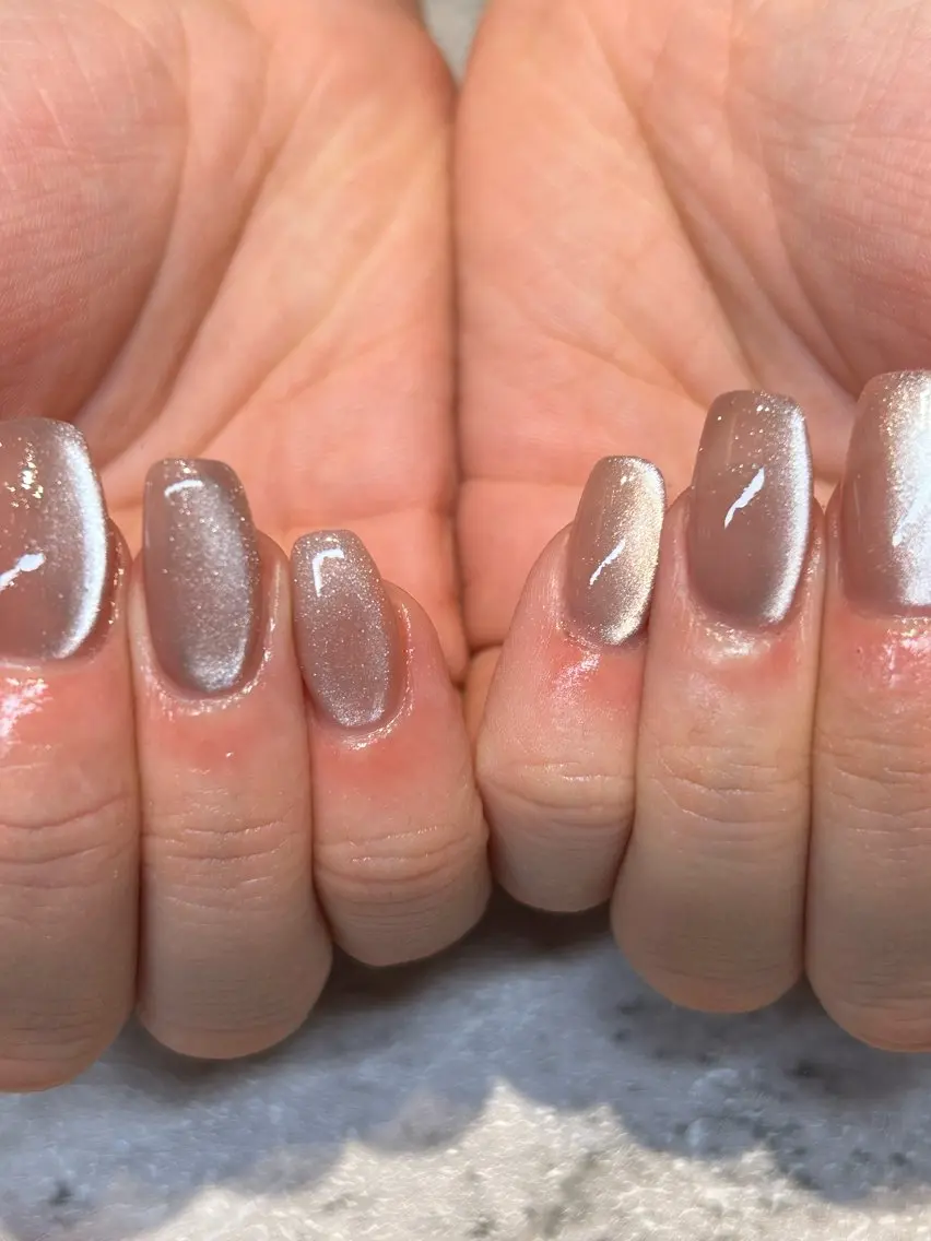 ネイル ワンカラーネイル mellow:ｸﾙﾐ ﹡˖˟༝🎀˖˟ ༝のネイルデザイン