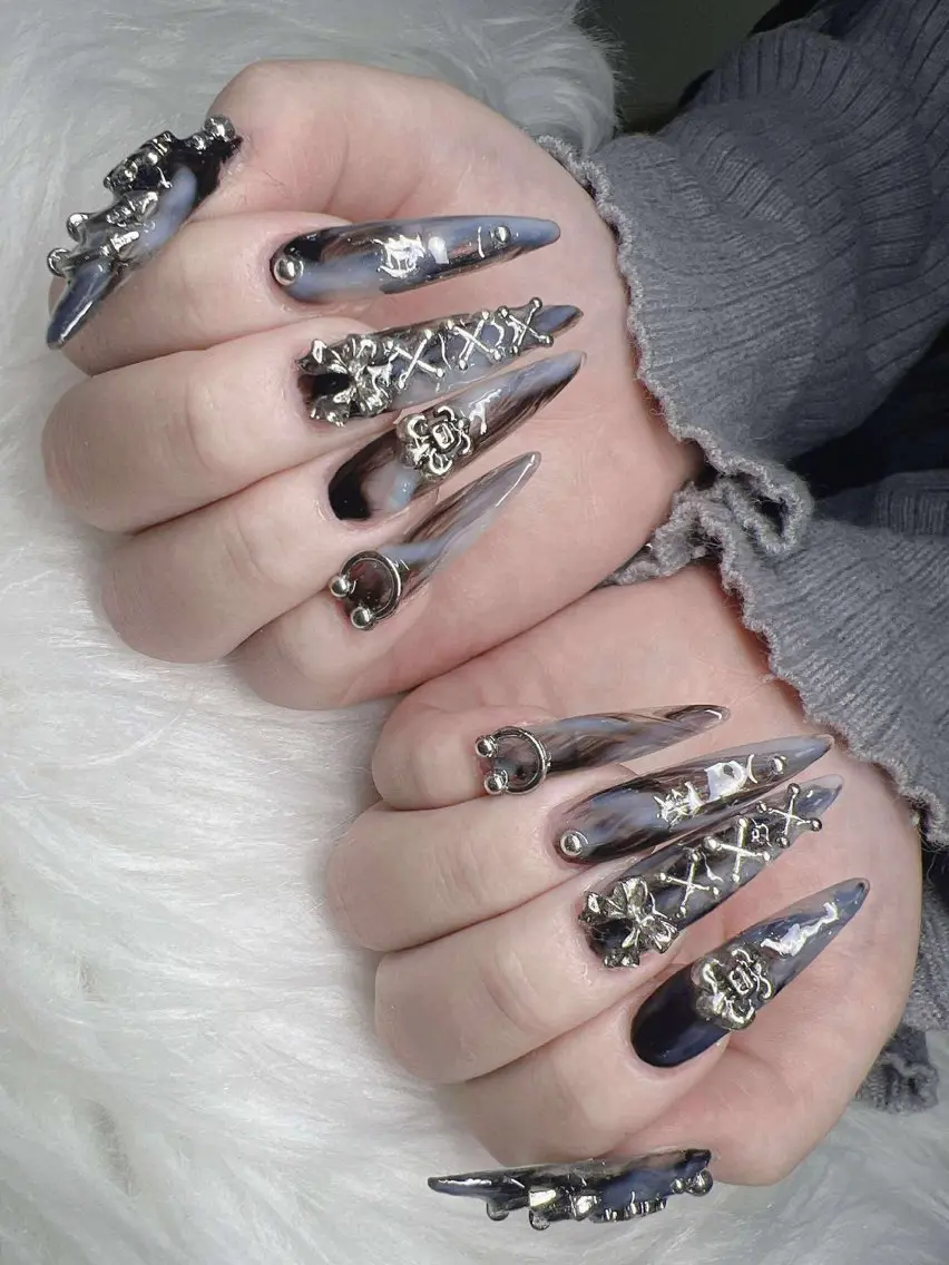 ネイル 長さ出し グラデーション 卒業式 キラキラネイル マグネットネイル ハンドネイル Lee Nailsのネイルデザイン