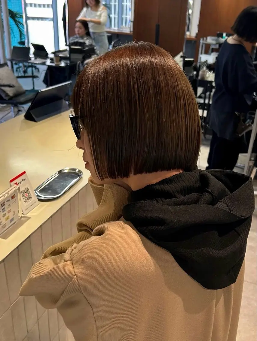 ショート ぱつっとボブ/ ボブ特化/タッセルのヘアスタイル