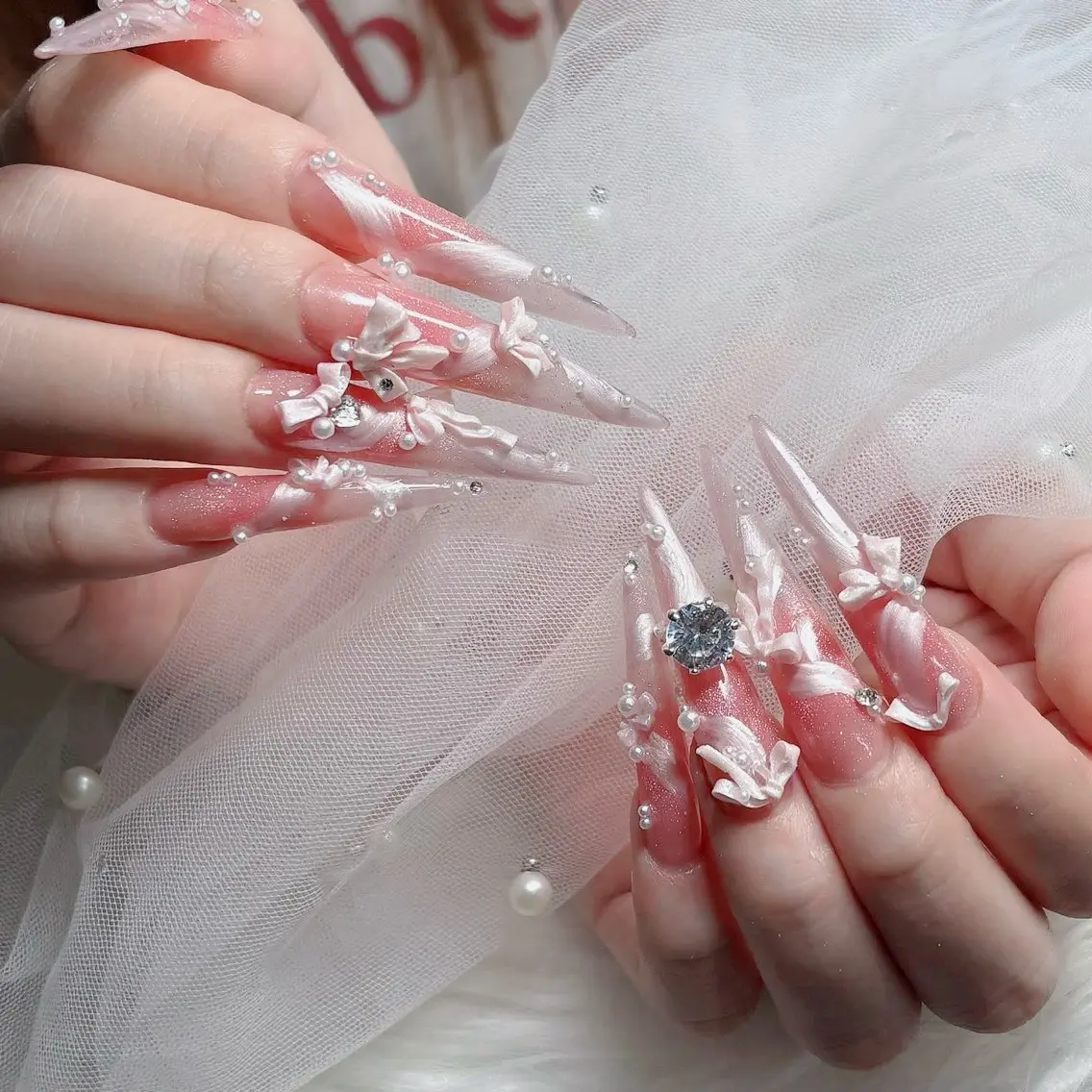 ネイル フットネイル フレンチネイル グラデーション 韓国ネイル ロングネイル ハンドネイル Hani Nail Salonのネイルデザイン