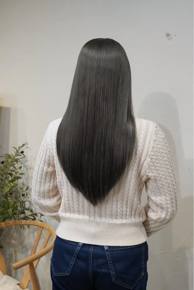 ロング カラー グレージュ オリーブグレージュ オリーブグレー トリートメント ヘアカラー トリートメント ブリーチなし透明感 カラー/チサト🌿のヘアスタイル