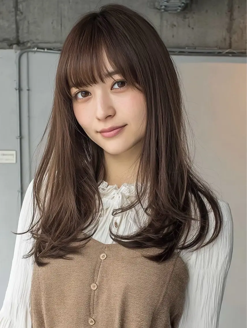 セミロング カット ヘアカラー 透明感/似合わせ/ 村田七夕のヘアスタイル