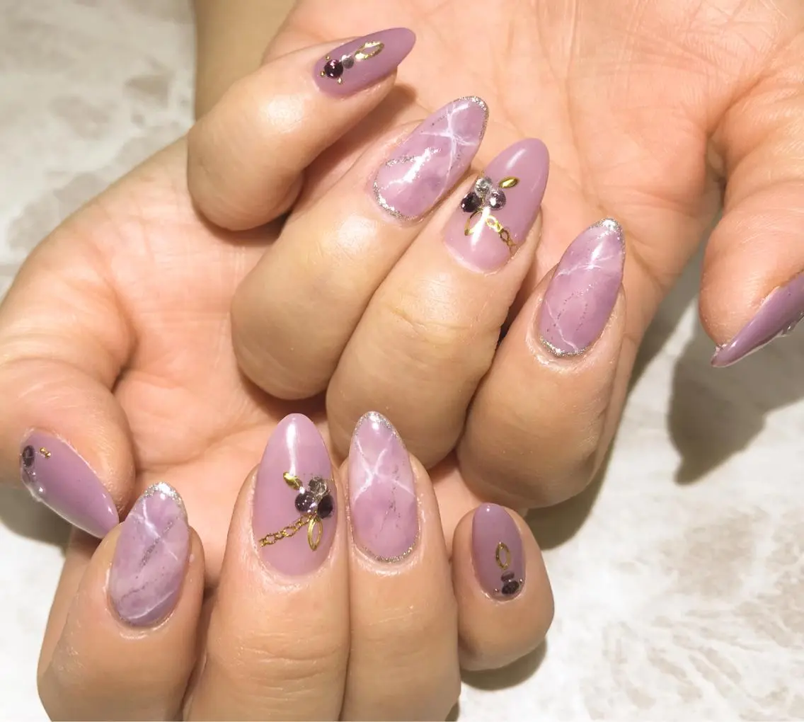 ネイル フットネイル ニュアンスネイル パープル シンプルネイル 春ネイル nail fufla ♡yamane♡のネイルデザイン
