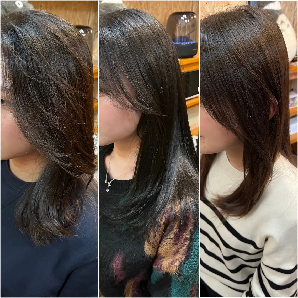 セミロング 顔周りカット 庄内＊三国baron ANJUのヘアスタイル