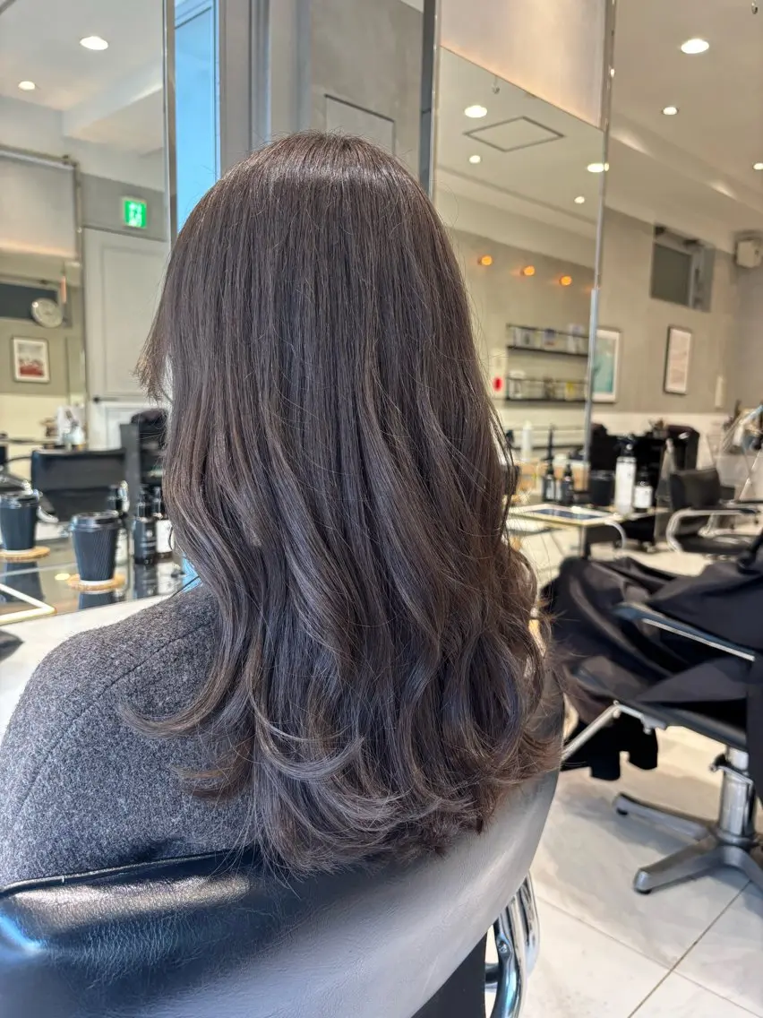 ロング ヘアカラー トリートメント ヘッドスパ ヘアセット オリーブ カラー✨有坂映哉のヘアスタイル