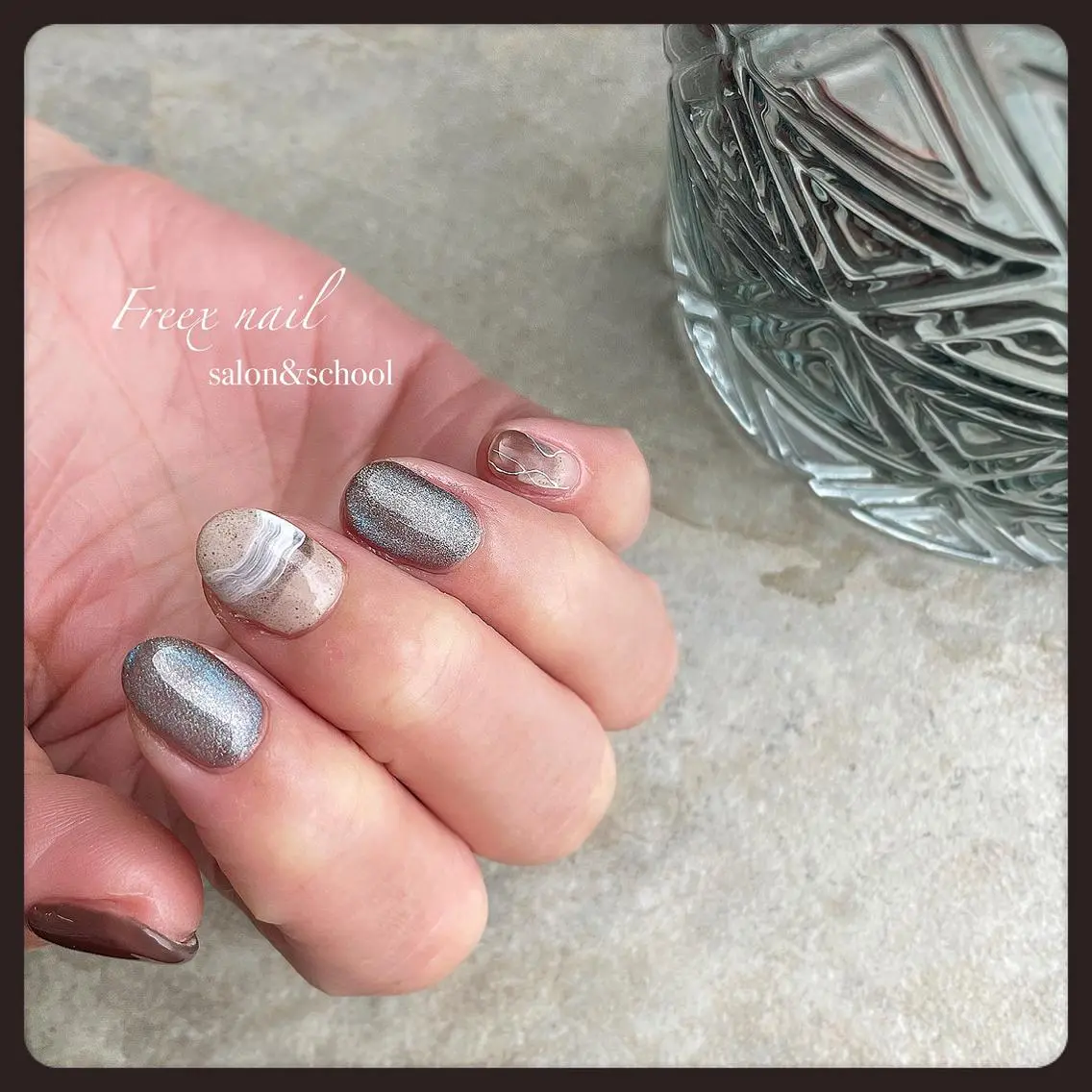 ネイル マグネットネイル ハンドネイル ハンドケア freex nail /ニュアンス/個性派のネイルデザイン