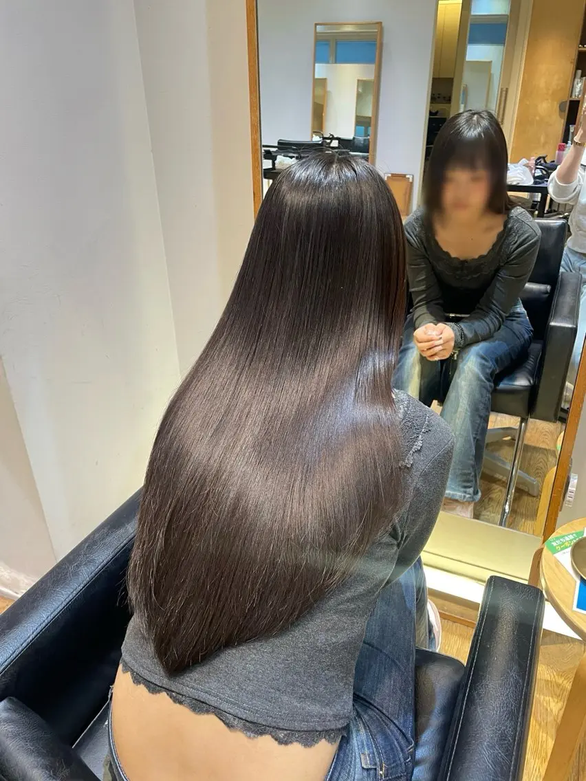 ロング パーマ 縮毛矯正 カット 縮毛矯正 トリートメント 縮毛矯正/レイヤー 🌙児玉光瑠のヘアスタイル