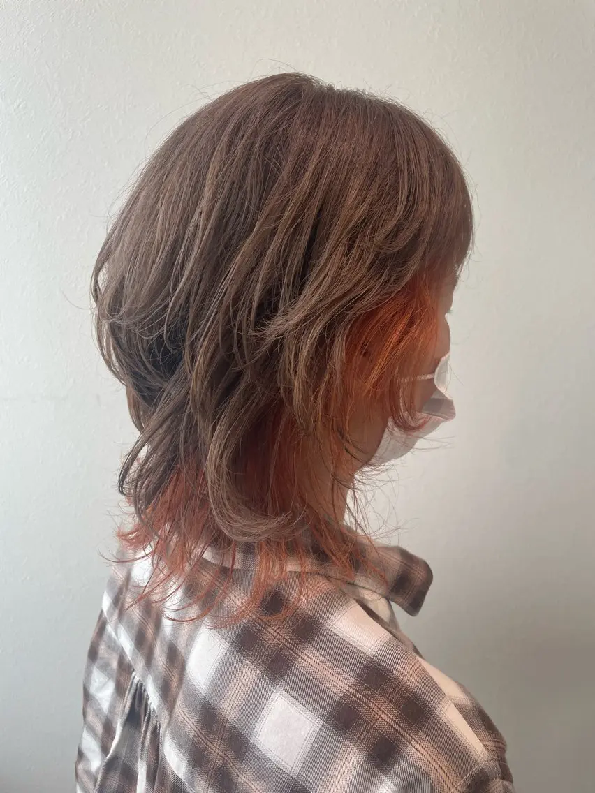 ミディアム ハイレイヤー レイヤーカット ヘアカラー SARA古賀店 かすみ🐬🩵のヘアスタイル