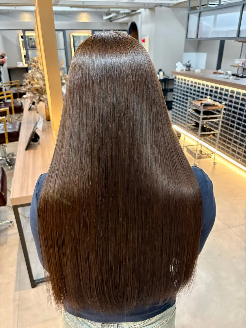 ロング 髪質改善 ヘアカラー トリートメント 💎艶髪／縮毛特化 世麗💎のヘアスタイル