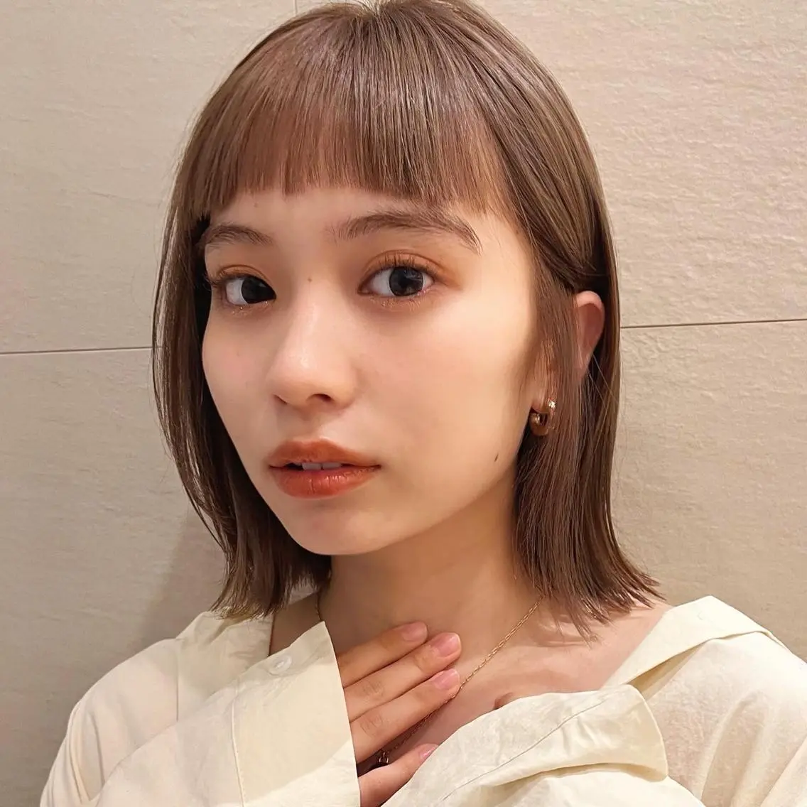 ミディアム カラー 🌱小顔ヘア/ボブ ミディアム/双葉🌱のヘアスタイル