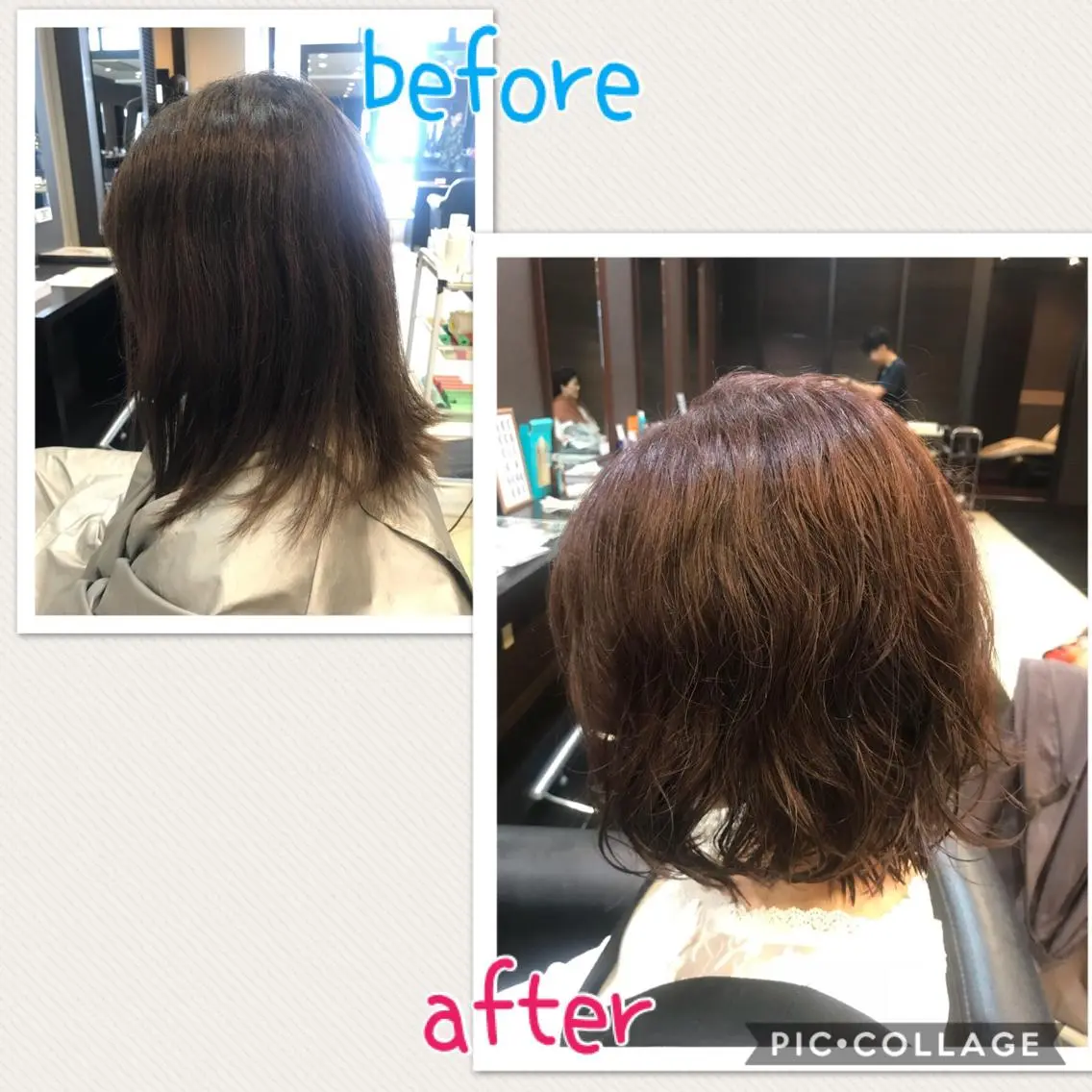 ショート カラー パーマ イルミナカラー エアウェーブ カット パーマ 藤本 麻衣のヘアスタイル
