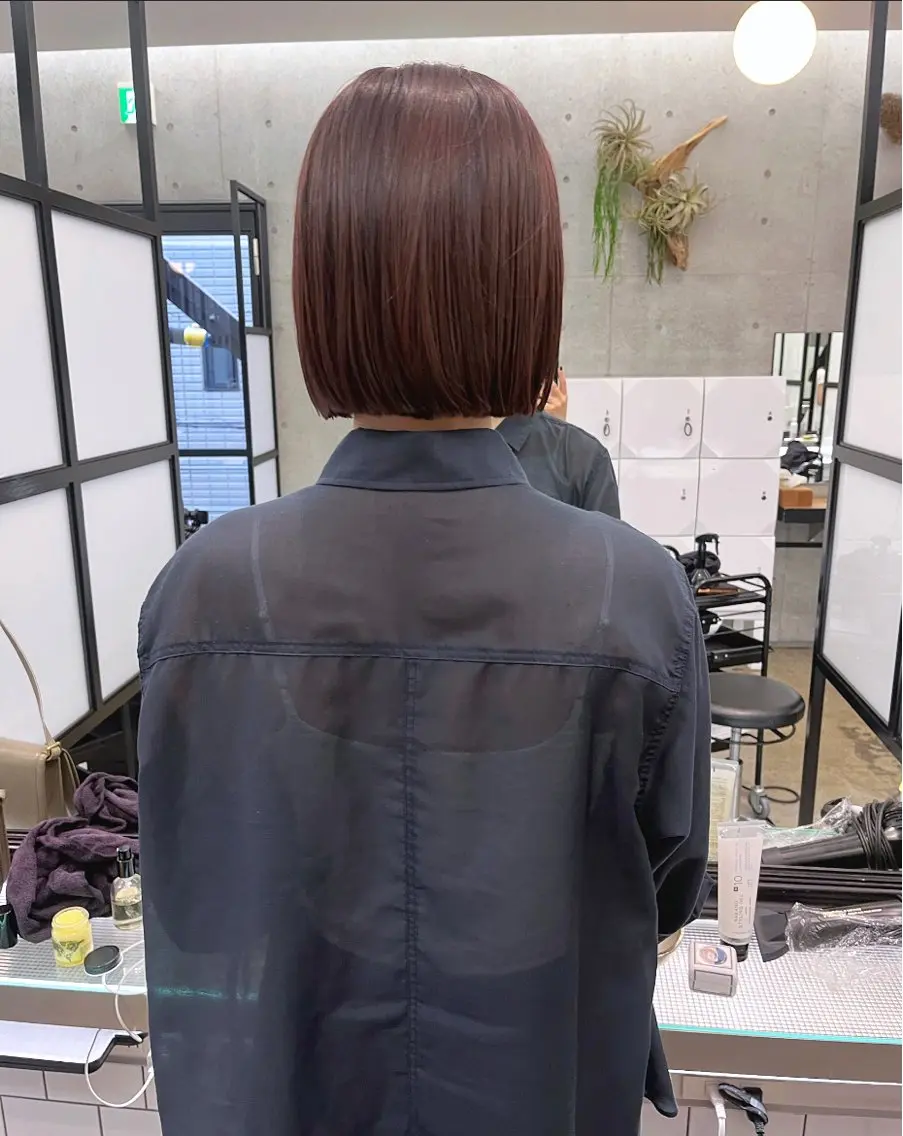 ショート カラー ボブ 暖色カラー/ピンク カラー/HARUKAのヘアスタイル