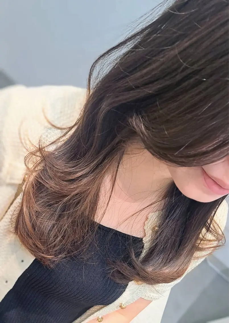 ロング 顔周りカット レイヤーカット カット ヘアカラー トリートメント mairo【船橋】 /あいのヘアスタイル