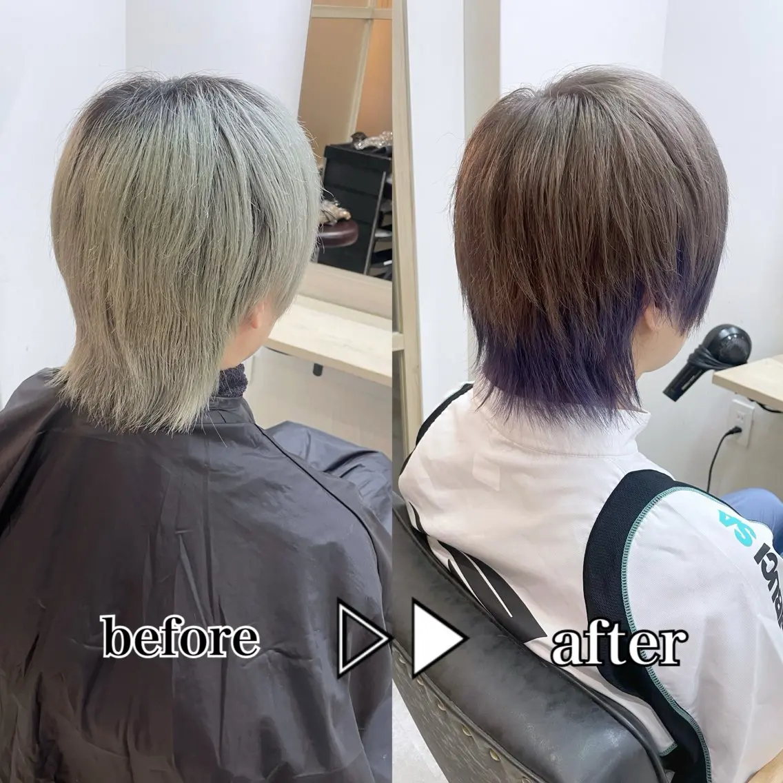 ミディアム カラー インナーカラー ☁️ケアブリーチ￤ ウルフ￤Shioriのヘアスタイル
