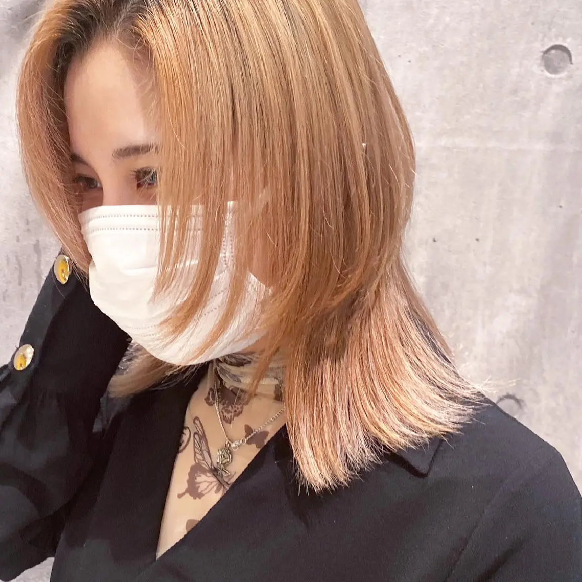 ミディアム カラー ウルフカット ハッシュカット/七海のヘアスタイル