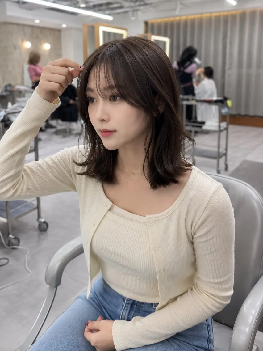 ミディアム カラー カット ヘアカラー 松本 俊樹のヘアスタイル
