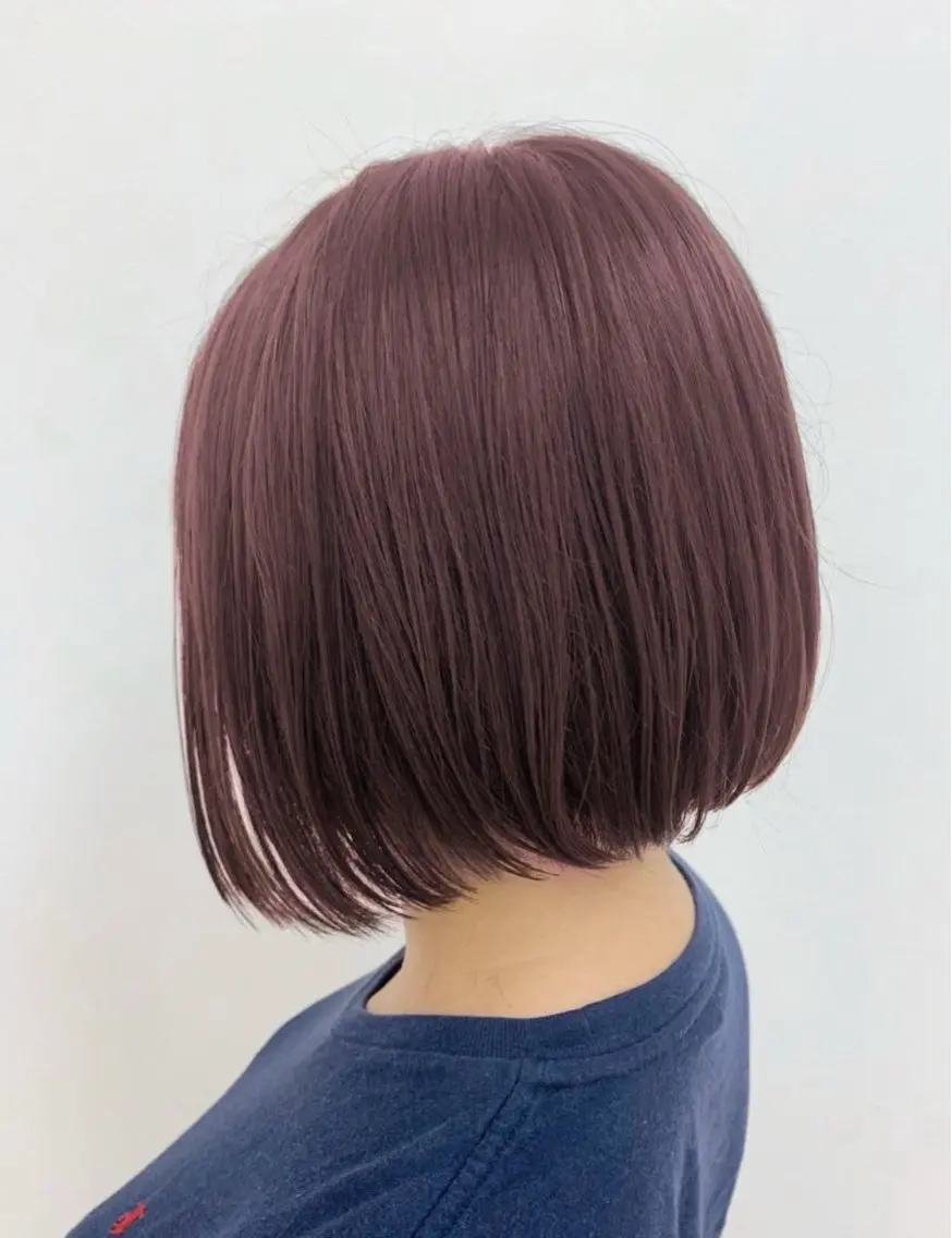 ショート ピンクブラウン ボブ カット トリートメント 【髪質改善カラー】 あむ·. ⟡ 🖤のヘアスタイル