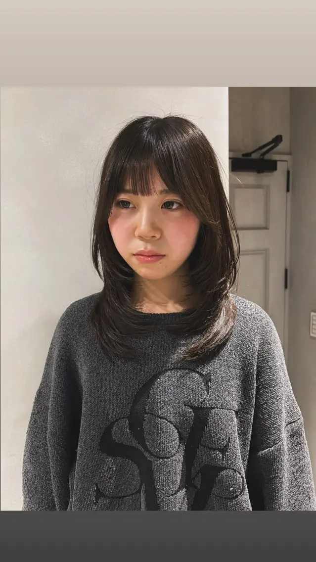 ミディアム ハッシュカット カット トリートメント Juna✂️ レイヤー / ボブのヘアスタイル