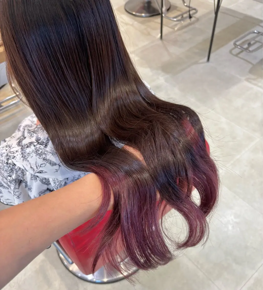 ロング カラー ヘアアレンジ カット ヘアカラー ayumi🌈 インナーカラー🌈のヘアスタイル