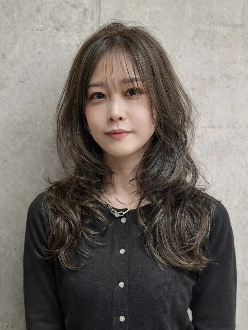 セミロング カット ヘアカラー トリートメント 恵比寿韓国レイヤー× 艶透明感カラー大場のヘアスタイル