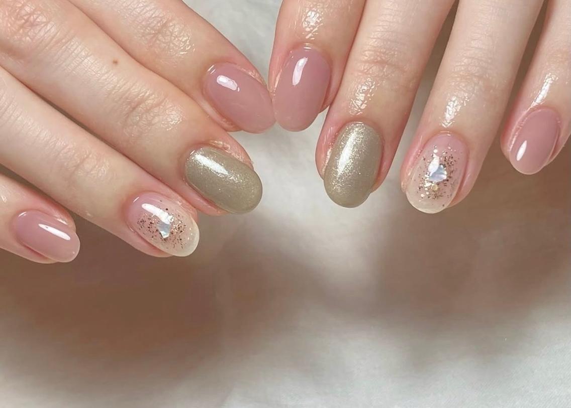 ネイル ジェルネイル 持ち込み ニュアンスネイル オフィスネイル パラジェル el堂山店 小岩のネイルデザイン