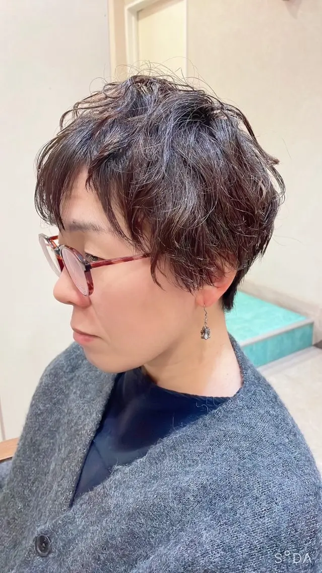 ショート パーマ カット パーマ カラー/フリーランス 鈴木　亜紀子のヘアスタイル