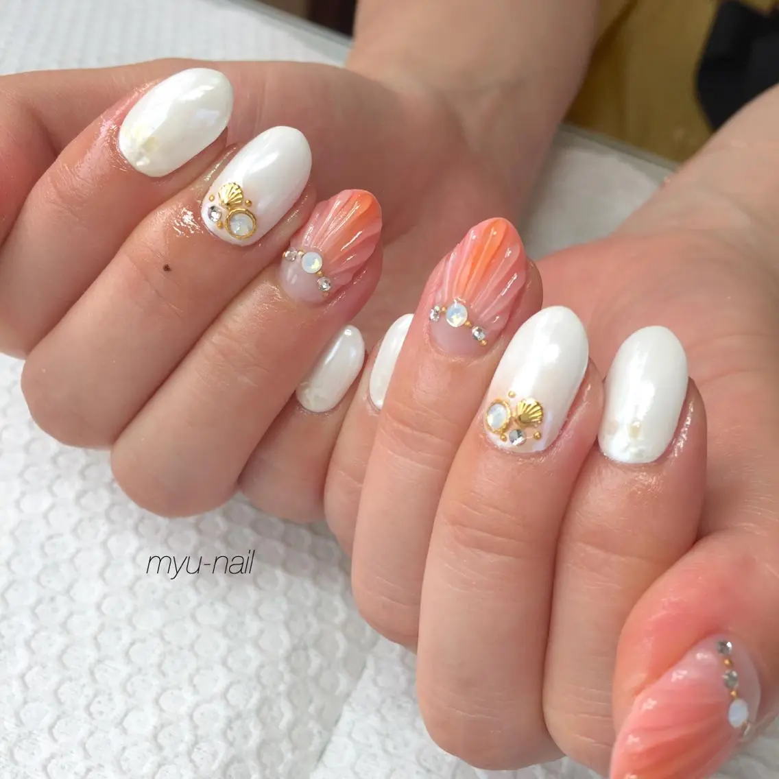 ネイル アートネイル キラキラネイル パステルネイル ホームサロン myu-nailのネイルデザイン