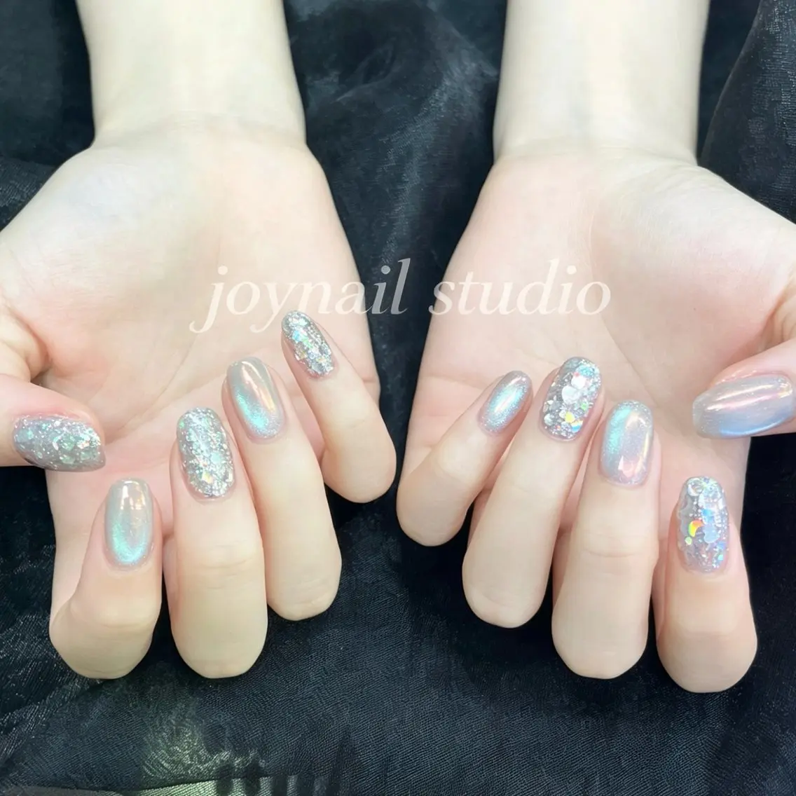 ネイル オーロラネイル チークネイル 長さ出し フットネイル フレンチネイル ハンドネイル JoY Nail Studioのネイルデザイン