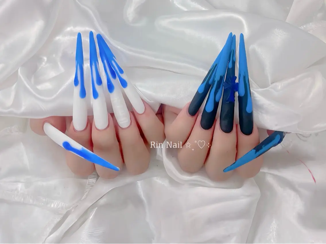 ネイル オーロラネイル チークネイル 桜ネイル クリアネイル ドット ハンドネイル Rin Nail 新大久保店のネイルデザイン