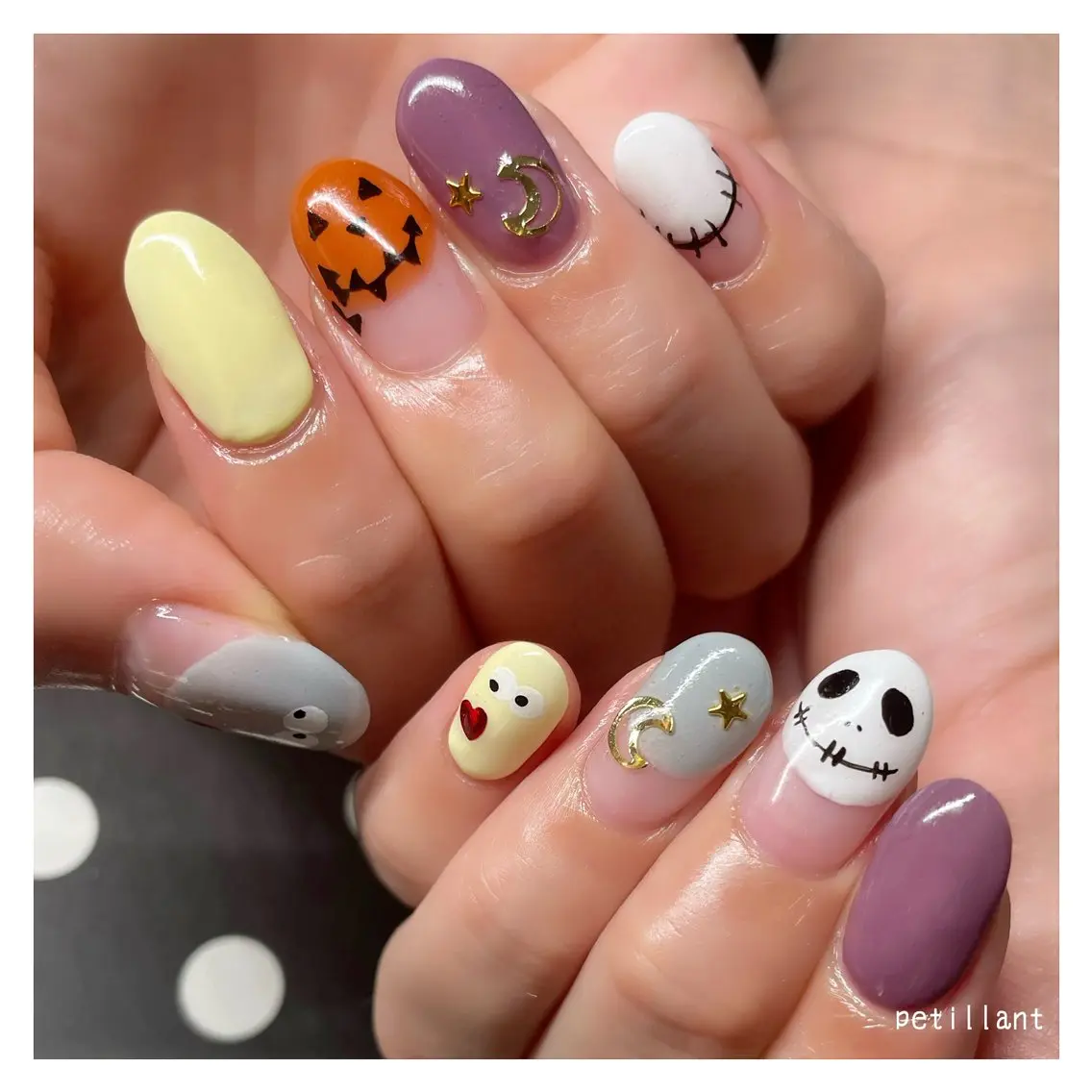 ネイル アートネイル ハロウィン 持ち込み nail salon petillantのネイルデザイン