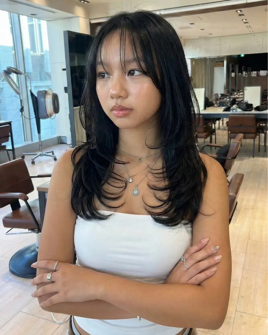 ロング ロングレイヤー レイヤーカット ロング カット トリートメント ヘッドスパ SHION/銀座 まとまるカット🩵のヘアスタイル