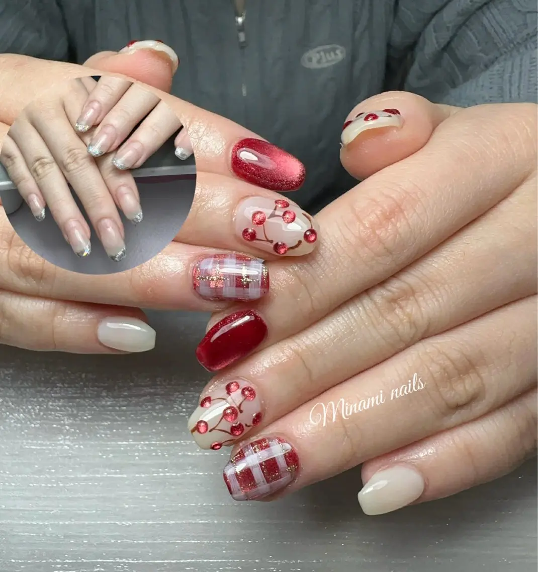 ネイル アートネイル オーロラネイル ガーリー キラキラネイル 韓国ネイル ハンドネイル Minami Nailsのネイルデザイン