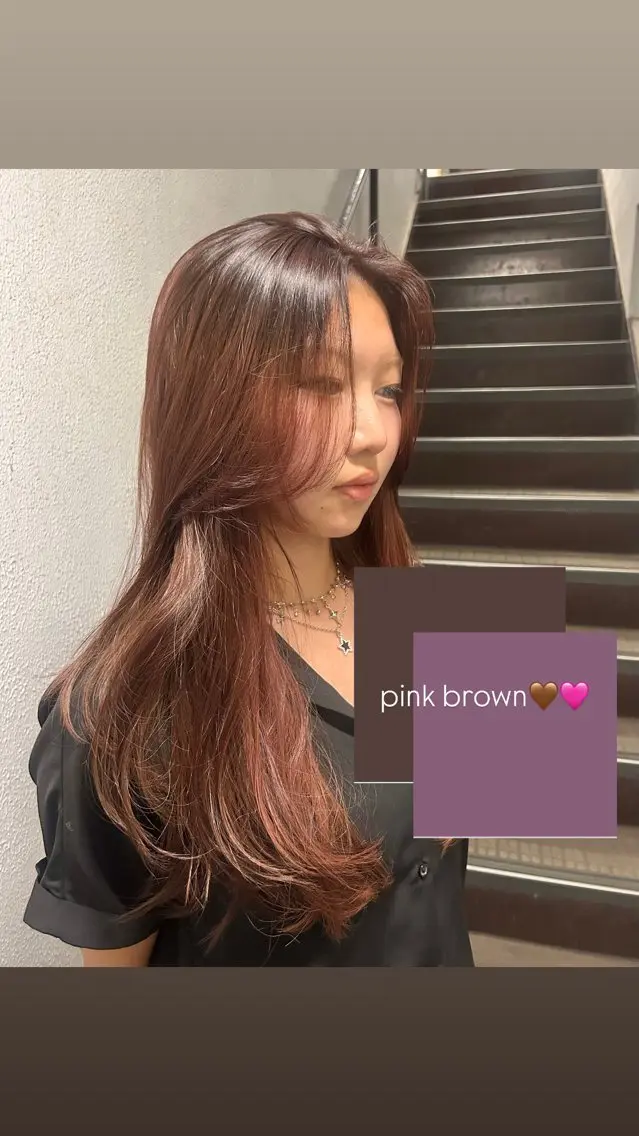 ロング カラー ブラウンカラー 透明感カラー ピンクカラー ピンクブラウン ベージュ/ブラウン 透明感カラー🍑のヘアスタイル
