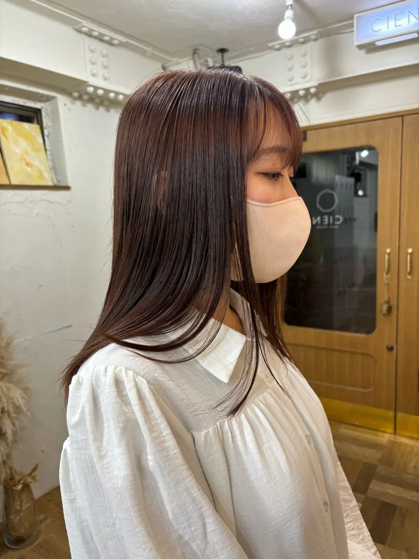 セミロング カラー ブリーチ ブラウンカラー ケアカラー 透明感カラー ブリーチなしカラー カット ヘアカラー トリートメント ayano🫧 《CIEN》のヘアスタイル