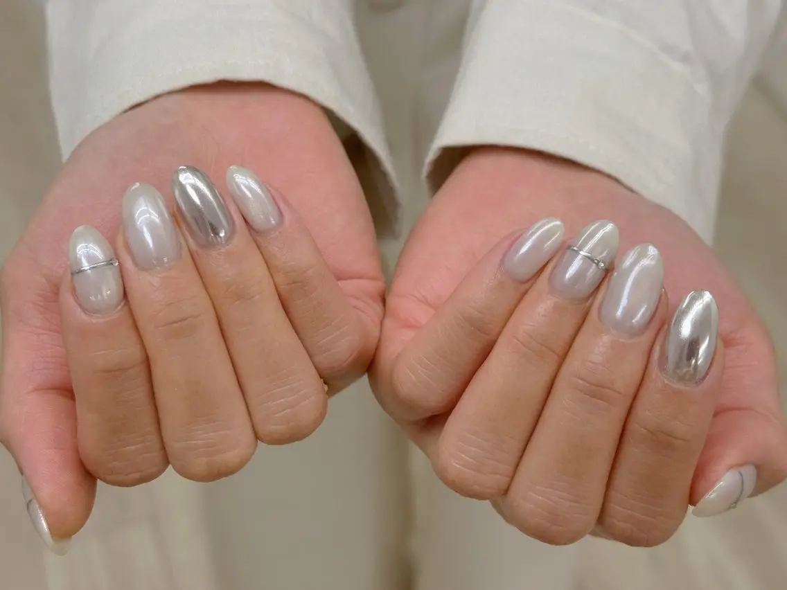 ネイル 長さ出し フットネイル ジェルネイル マグネットネイル 持ち込み ハンドネイル OCEAN nail パラジェル 取扱い店のネイルデザイン