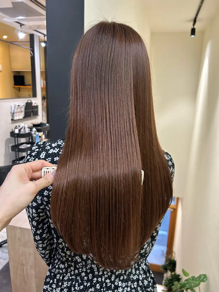 ロング カラー ベージュカラー ピンクカラー ピンクベージュ カット ヘアカラー トリートメント hubhair レイヤー/透明感のヘアスタイル