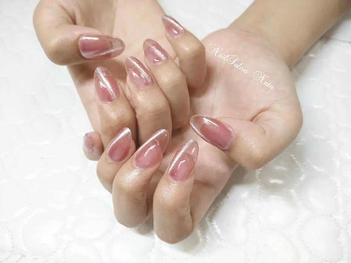 ネイル 長さ出し マグネットネイル ワンカラーネイル nailsalon Natuのネイルデザイン