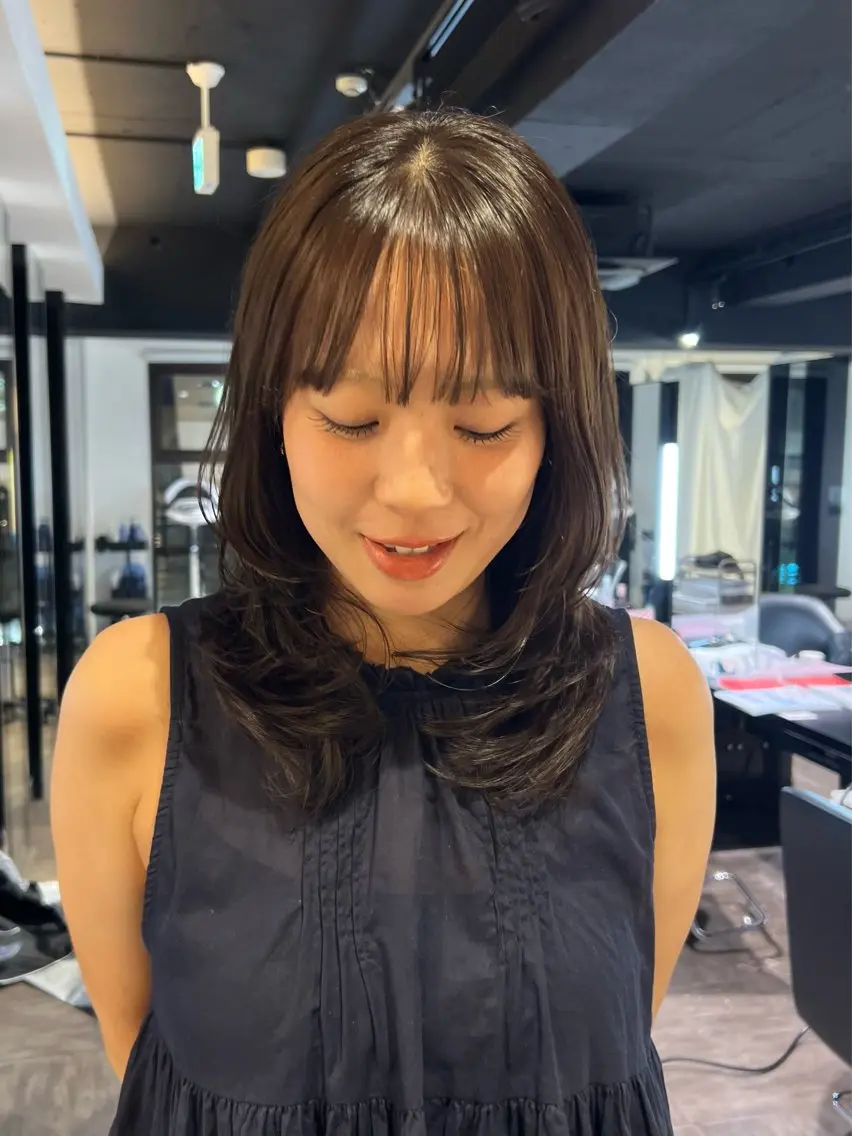 ⭐️人気No.1⭐️小顔カット＋透明感カラー＋3ステップTrの写真