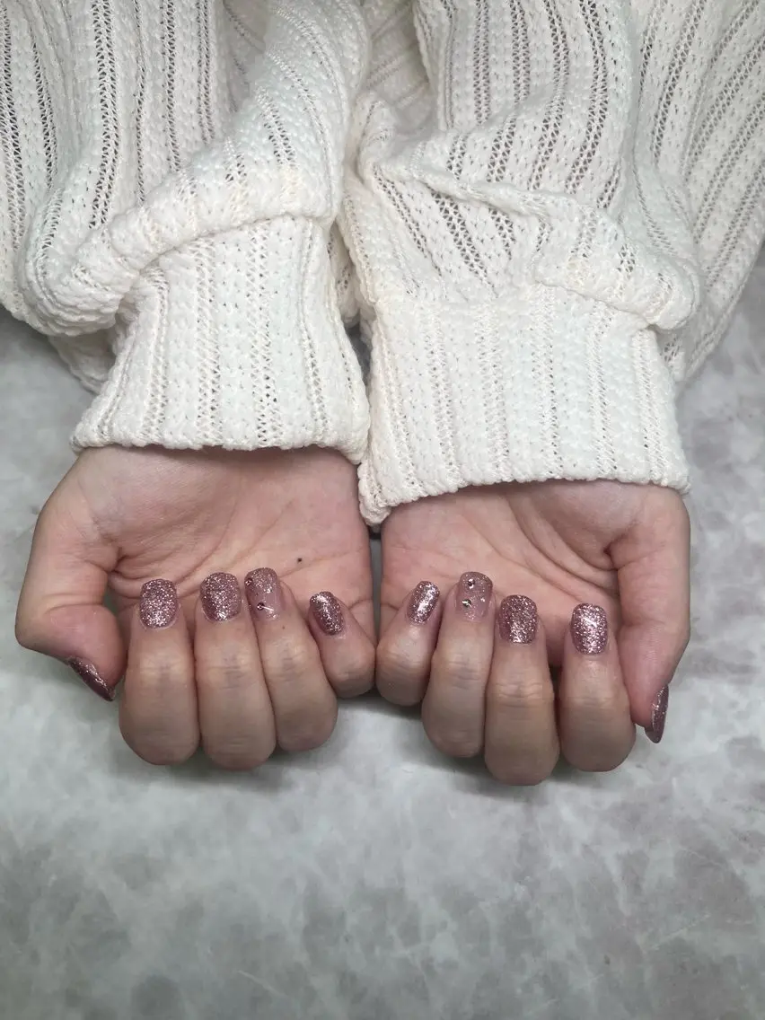 ネイル ラメ(グリッター) ピンク harajuku momokoのネイルデザイン