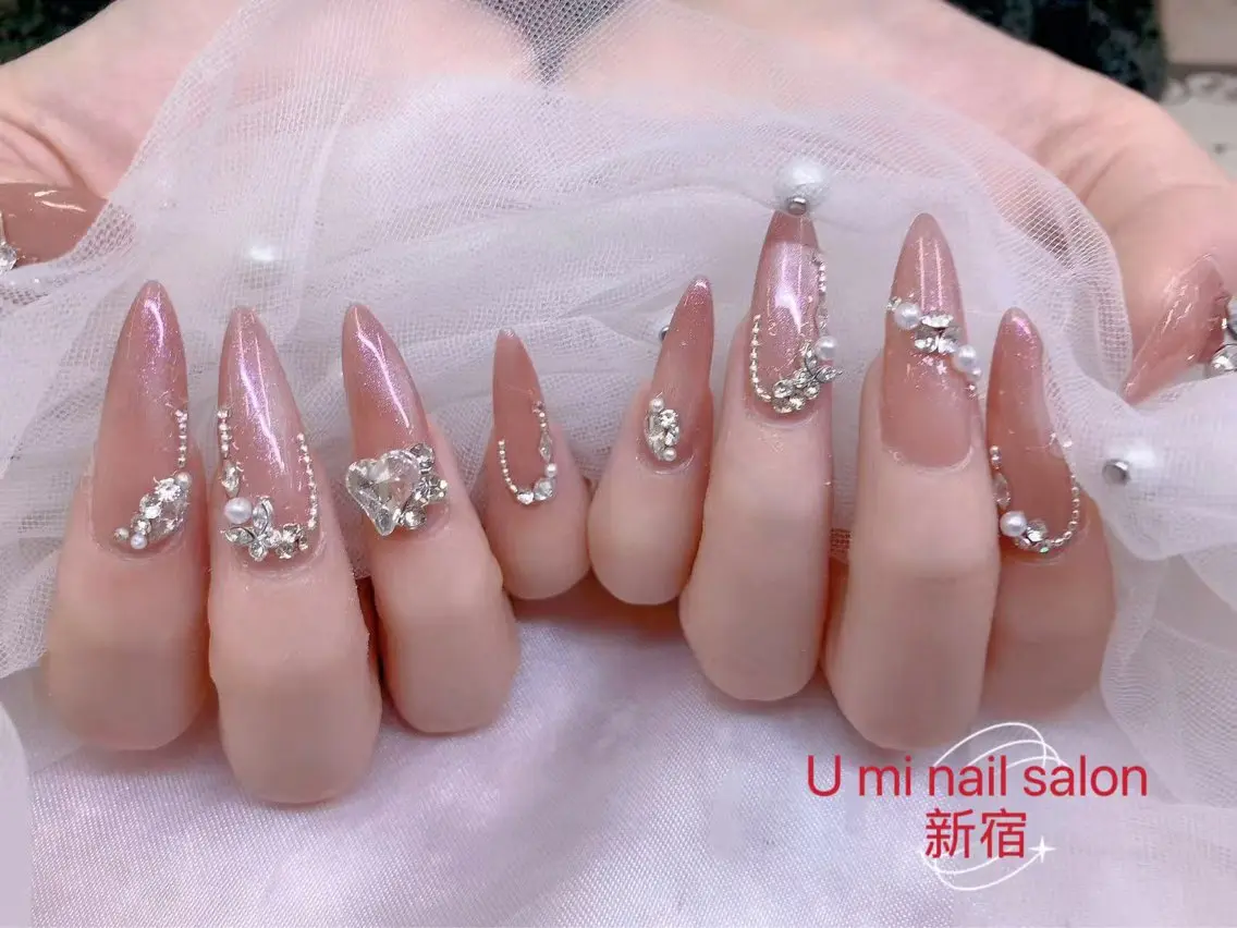 ネイル ボルドー チークネイル 長さ出し フレンチネイル ジェルネイル uminail cocoのネイルデザイン