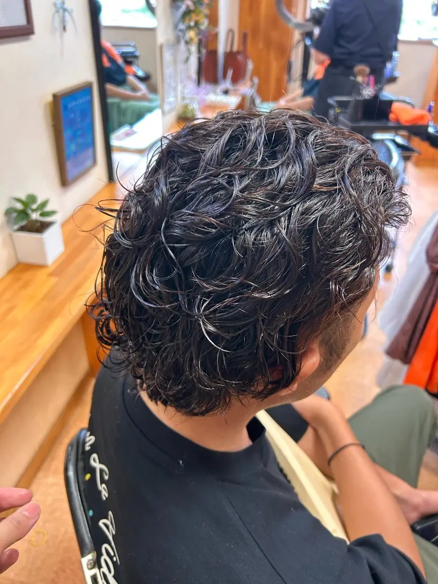 パーマ メンズ カット パーマ かぁちゃん 橋本のヘアスタイル