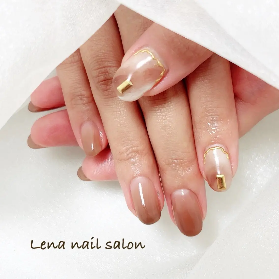 ネイル ハンドネイル 自爪育成ネイルケア Lena  nailのネイルデザイン