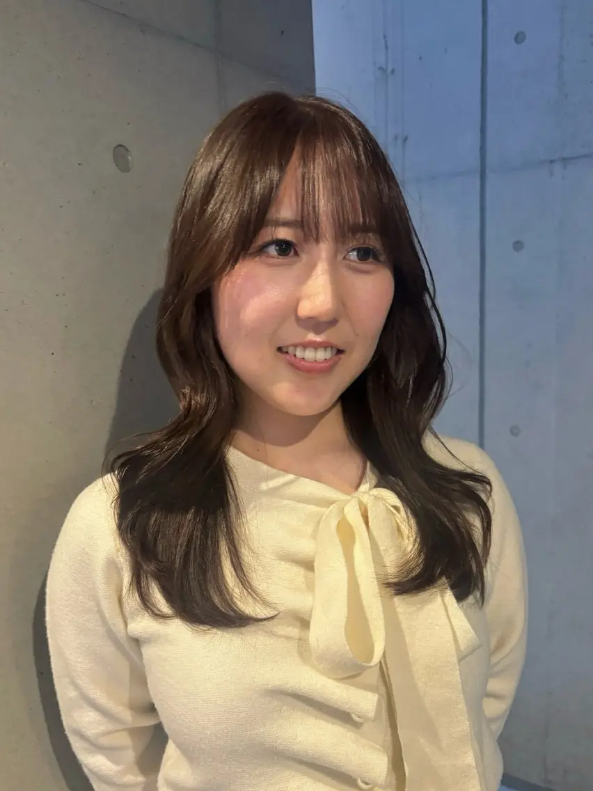 ミディアム カラー カット ヘアカラー トリートメント 韓国レイヤー/透明感 カラー/RIN🎀のヘアスタイル