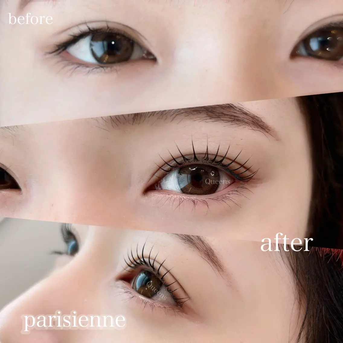 マツエク・マツパ パリジェンヌラッシュリフト Queens eyeのマツエク・マツパデザイン