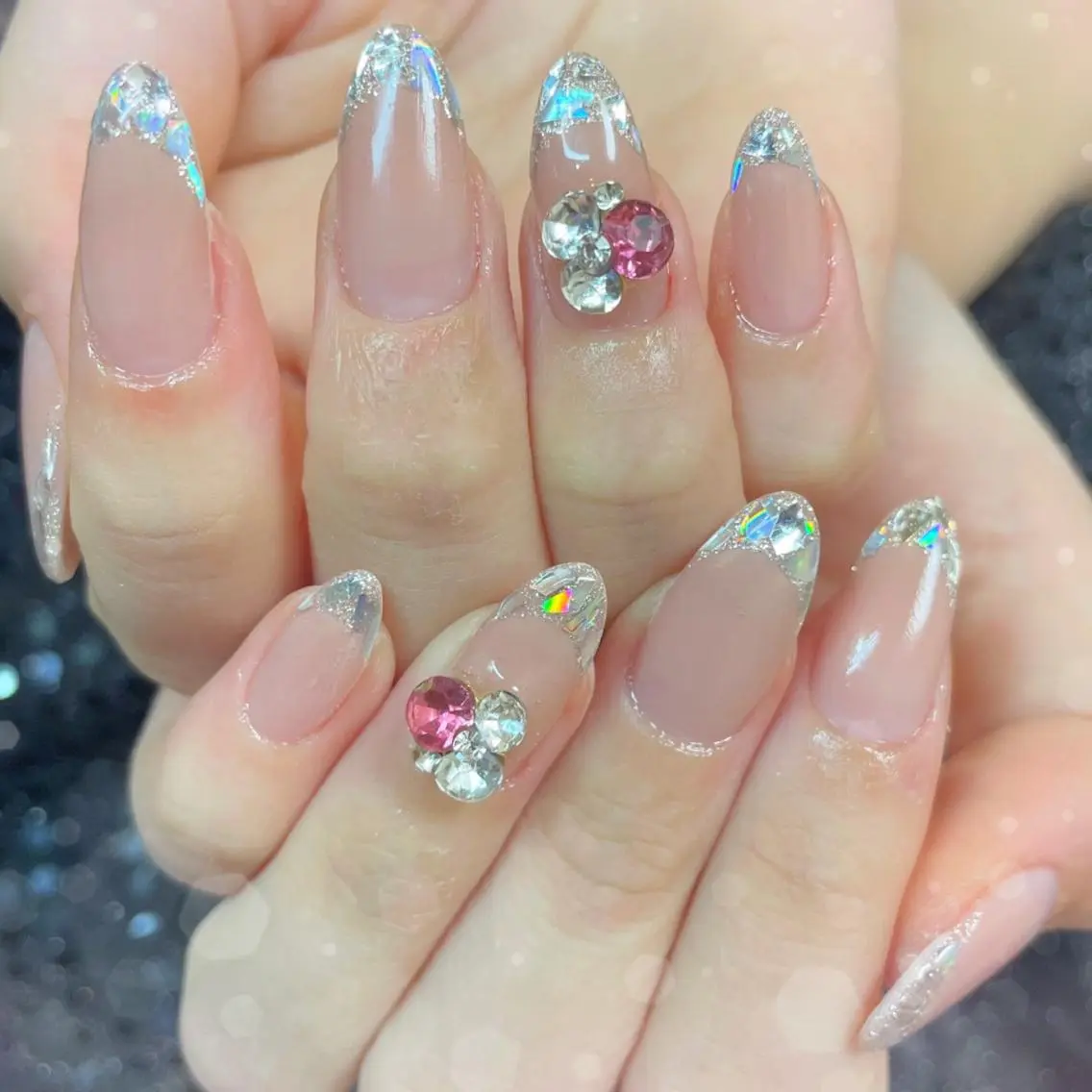 ネイル フレンチネイル ガラスフレンチ ハンドネイル ハンドケア MoON...❤︎ MeGuのネイルデザイン