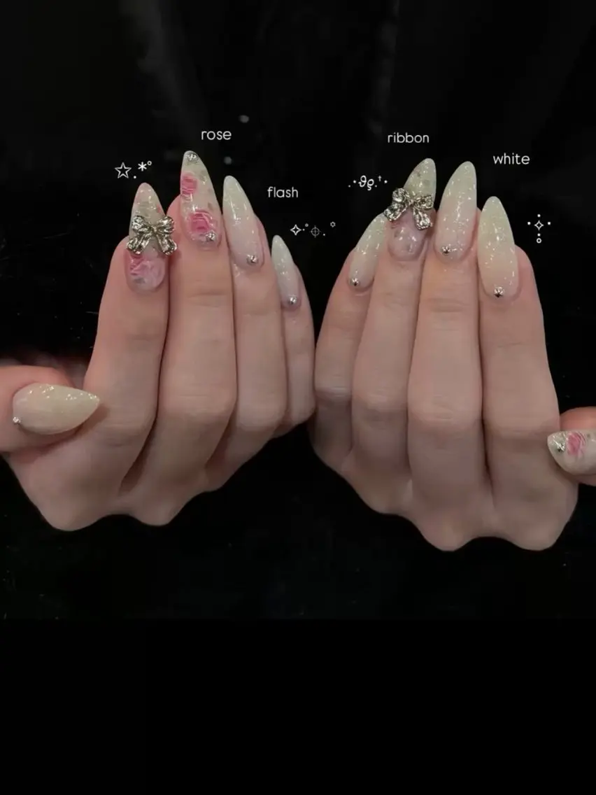 ネイル オーロラネイル 韓国ネイル マグネットネイル リボン ハンドネイル Yuri.nail studioのネイルデザイン