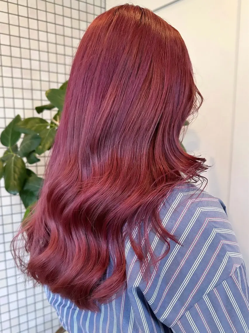 ロング カラー ピンクカラー 🎀暖色カラー🎀 おかだみほのヘアスタイル