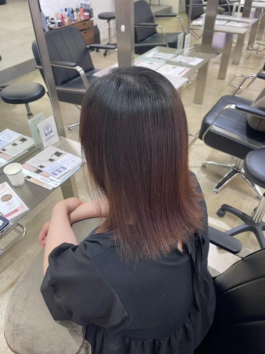 ミディアム 縮毛矯正 LYNE/もりの里 守田光希のヘアスタイル